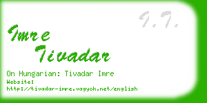 imre tivadar business card